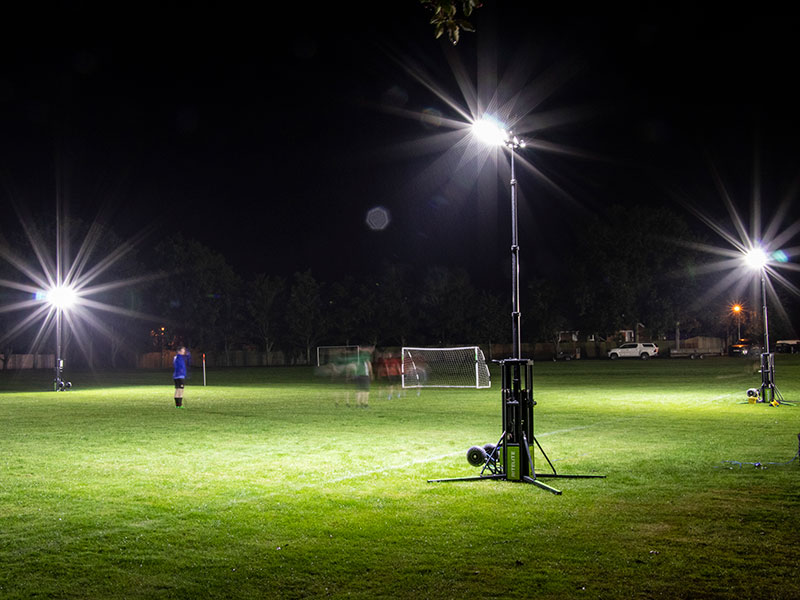 portable floodlights for football pitches